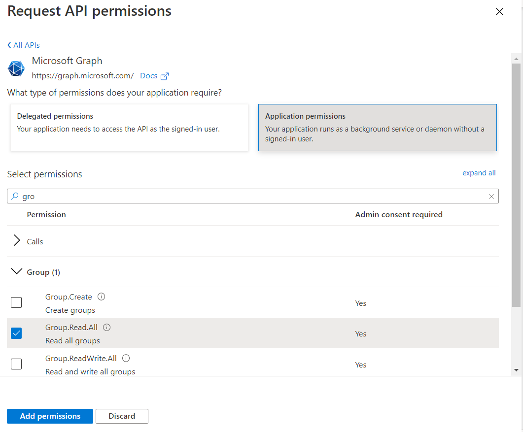 Add Group Permissions