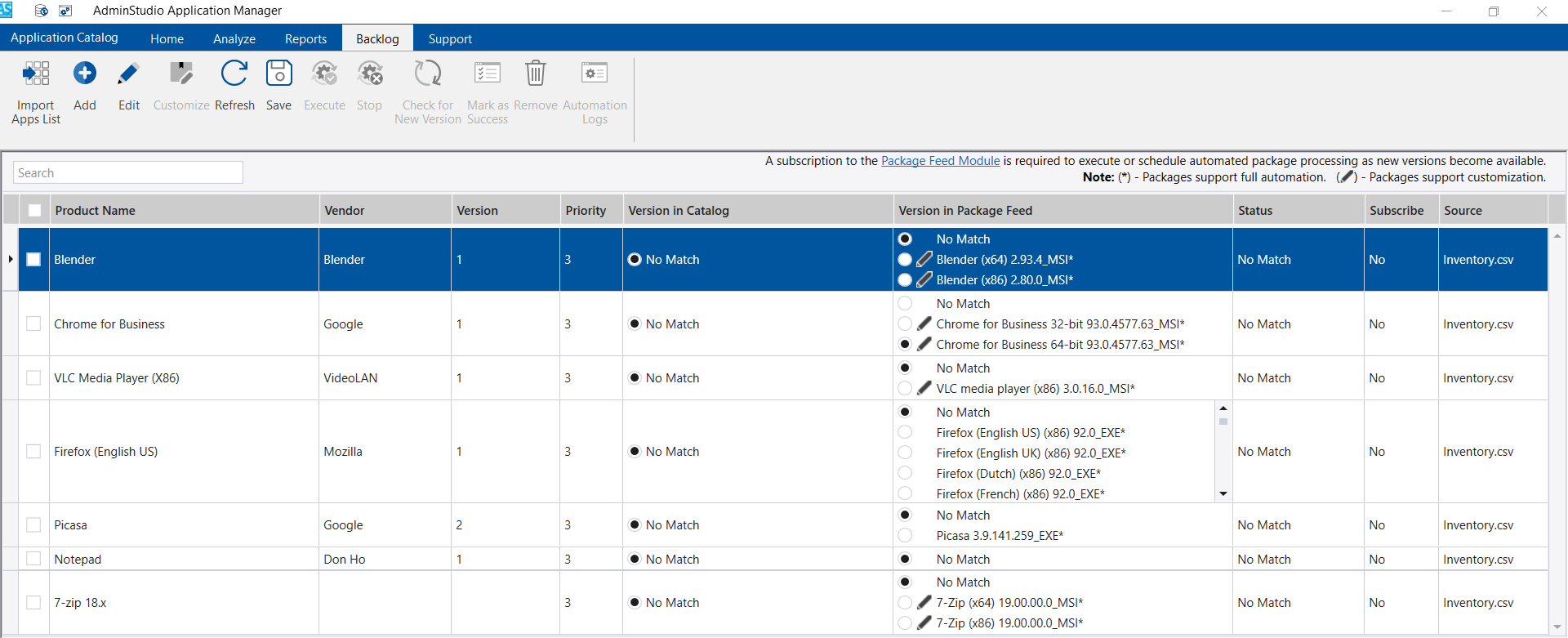 Backlog Tab