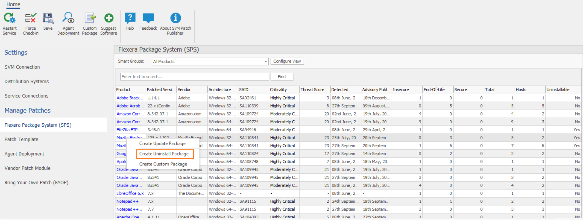 Create Uninstall Package